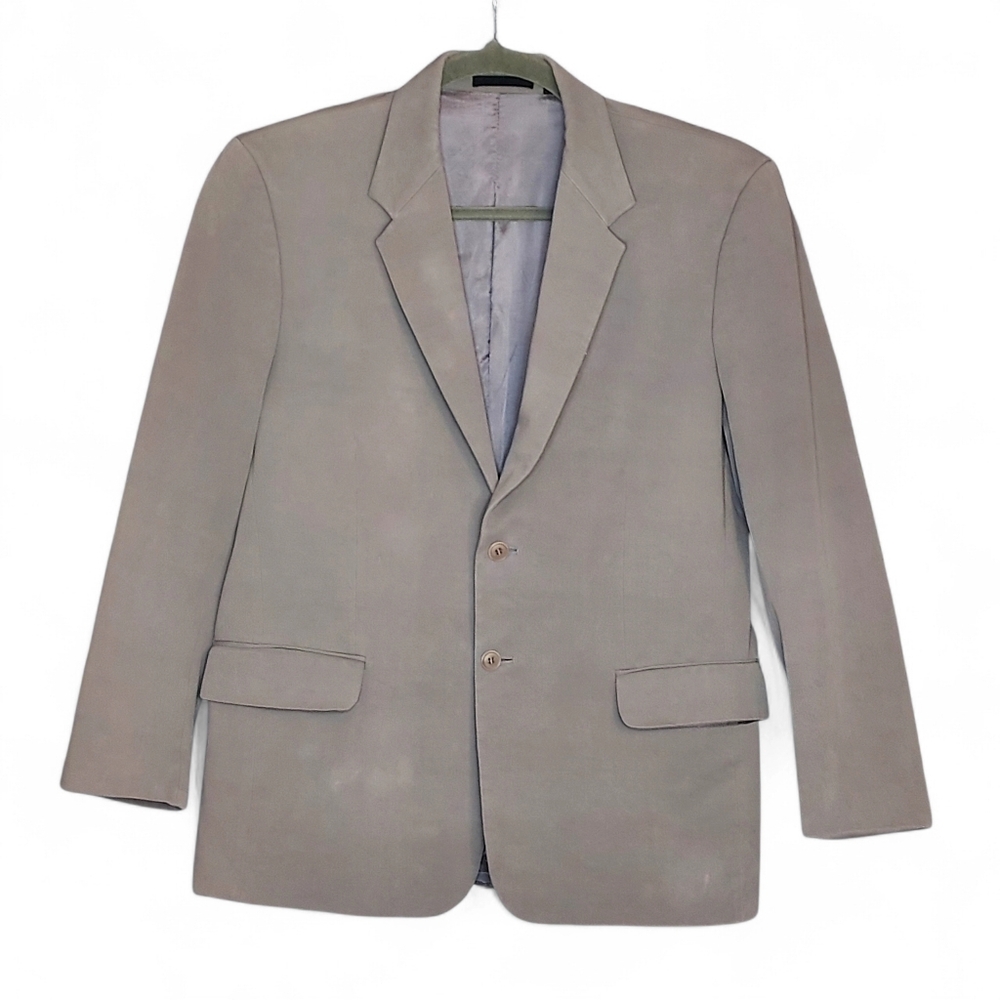 Calvin Klein Men 40 Taupe Classic Sport Coat Blazer Y2K Career Preppy Academia